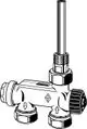 Durchgangsventil mit Tauchrohr, geeignet für ein Rohrsystem. Markierung für Flussrichtung sichtbar. Produkt von IMI Hydronic Engineering.